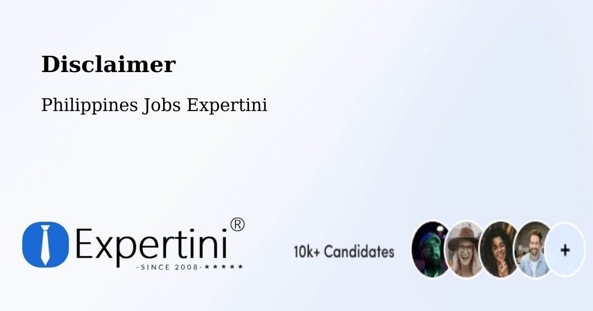 Disclaimer – Cabangan - Philippines Jobs Expertini